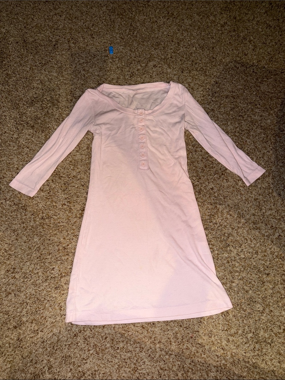 Light Pink Long Sleeve Button Henley pjs